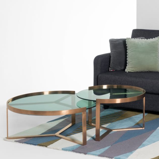 Aula Couchtisch-Set in stylischem Kupfer