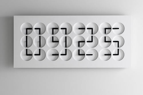 Clock Clock 24, analoge Uhren zeigen digital die Zeit an