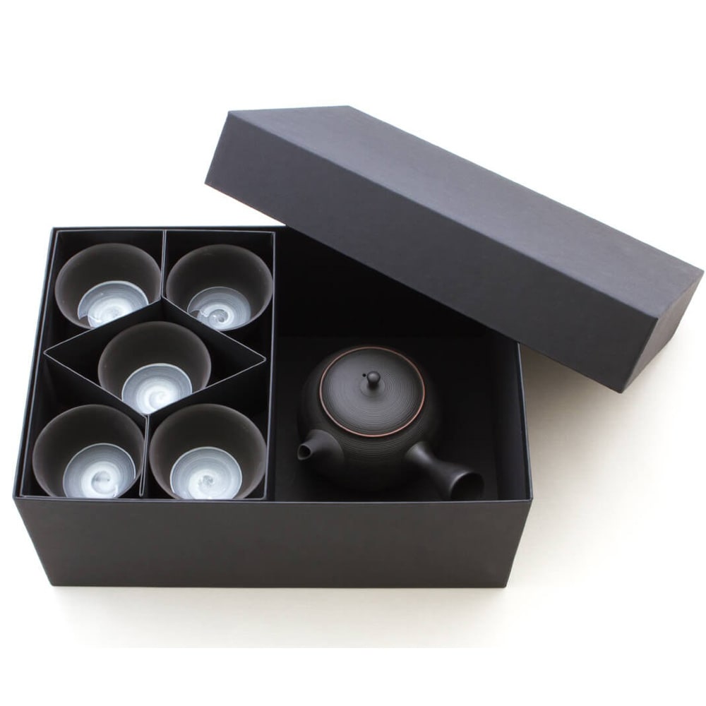 Japanisches Teeservice Tokoname, 6-teilig