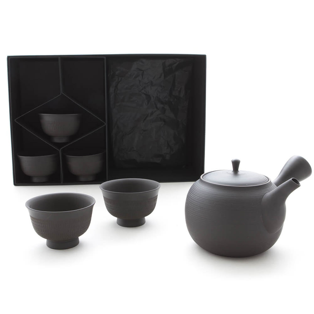 Japanisches Teeservice Tokoname, 6-teilig