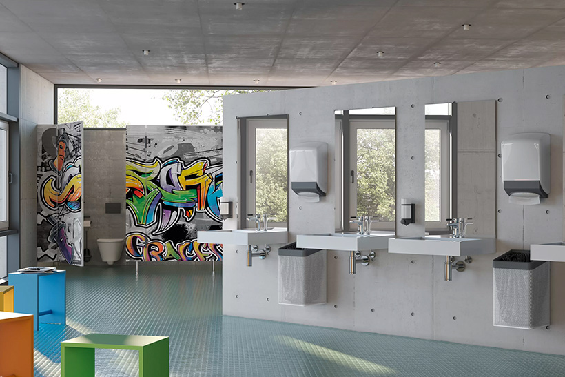 Kindgerechte Sanitärlösungen für Kindergärten und Schulen. Sicher, robust, modern und auch behinderten gerecht