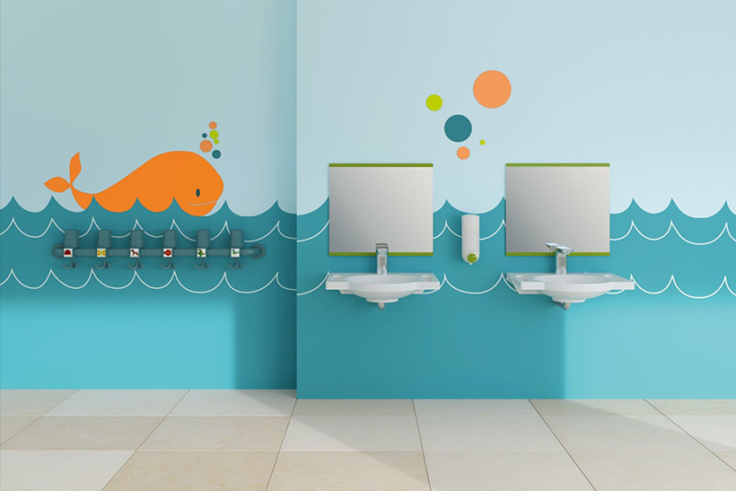 Kindgerechte Sanitärlösungen für Kindergärten und Schulen. Sicher, robust, modern und auch behinderten gerecht