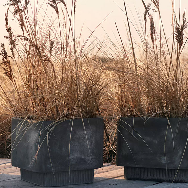 Highlands Planter Blumentöpfe aus Faserbeton für innen und außen