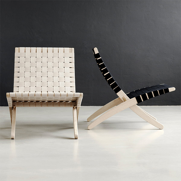 Cuba Chair Klappstuhl von Carl Hansen -Loungestuhl in Flechtoptik für unterschiedliche Wohnbereiche