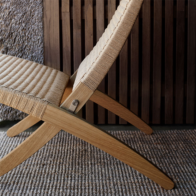 Cuba Chair Klappstuhl von Carl Hansen -Loungestuhl in Flechtoptik für unterschiedliche Wohnbereiche