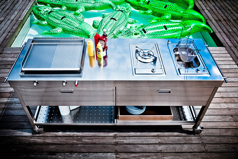 Design-Outdoor 190 Kitchens von ALPES-INOX aus Edelstahl