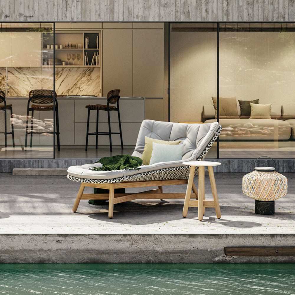 Außergewöhnlich sympathische Sonnenliege von DEDON – ein Daybed der MBRACE Kollektion