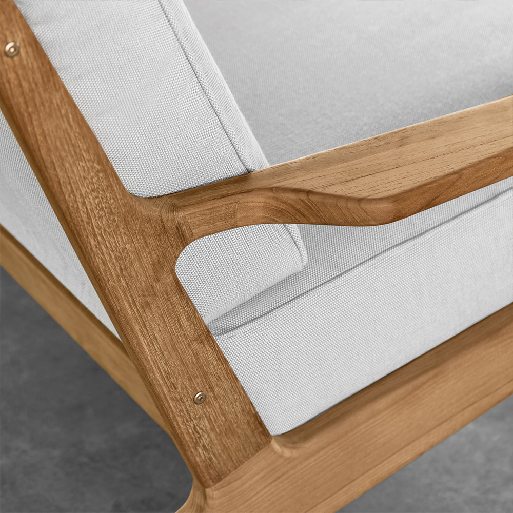 Outdoor Bay Lounge Chair mit Teakholzgestell