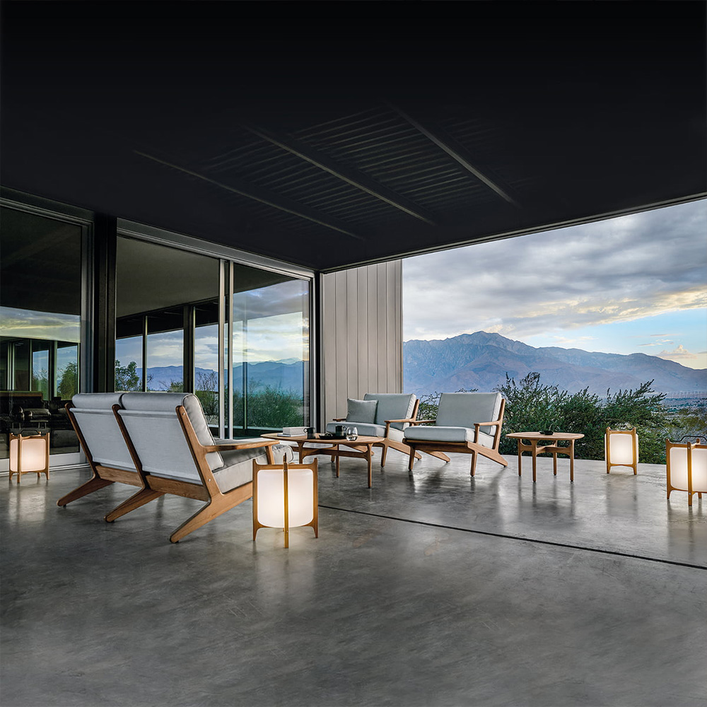 Outdoor Bay Lounge Chair mit Teakholzgestell