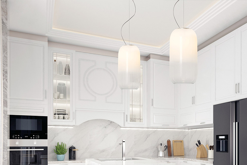 LED-Pendelleuchte Gople von Artemide mit patentierter RWB-Lichttechnologie für das Züchten von Pflanzen