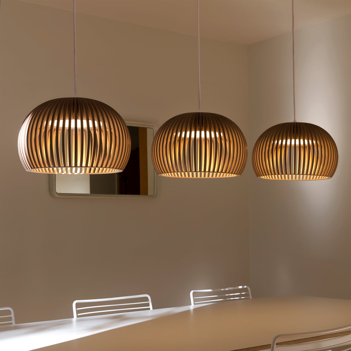 Atto Pendelleuchte von Secto Design aus Birkenholz