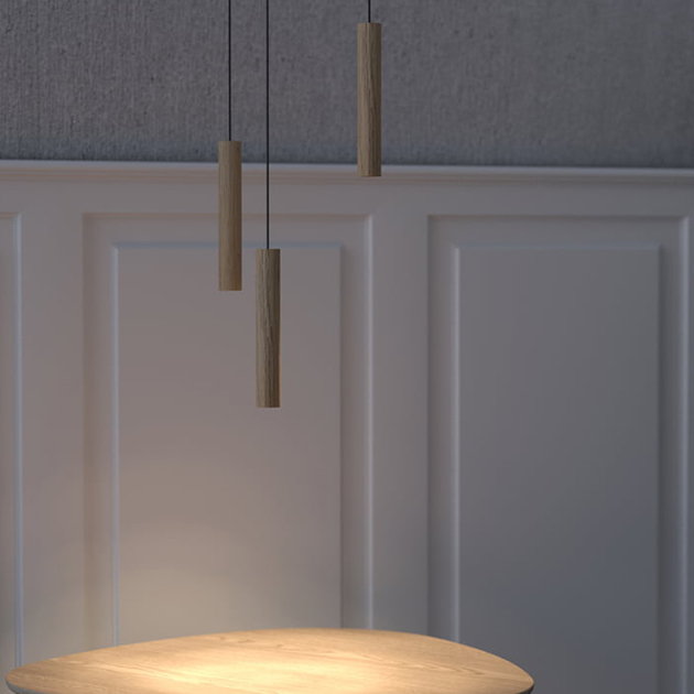 Pendelleuchte Chimes aus Eichenholz von Umage