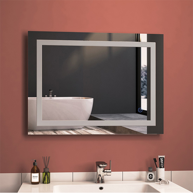 Multifunktionaler EMKE-LED Badspiegel mit Touch-Beleuchtung für die Wand