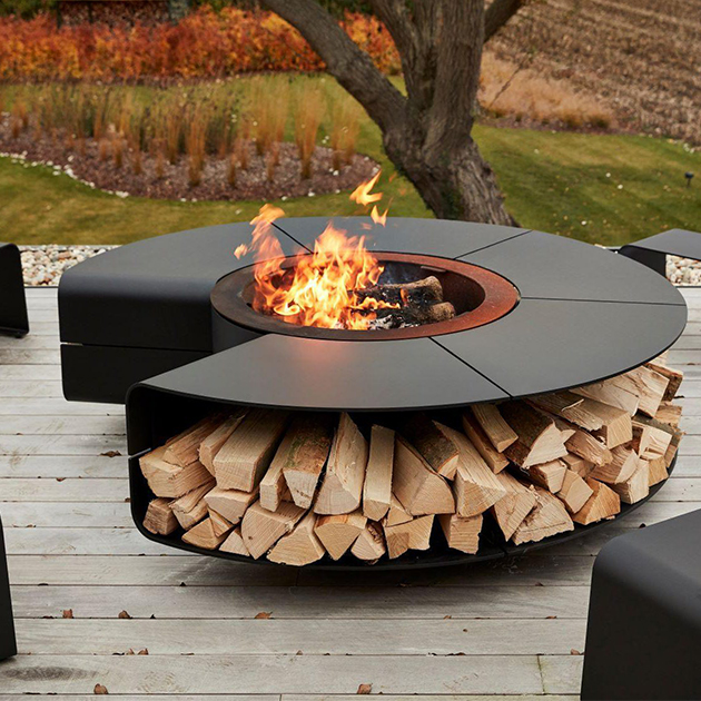 Rocco – multifunktionaler Allrounder für den Garten – Grill, Feuerstelle, Champagnerbar