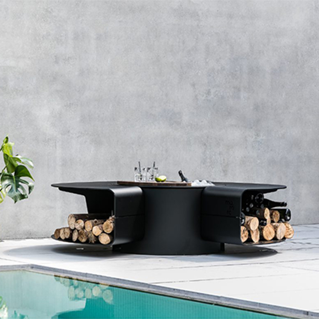 Rocco - multifunktionaler Allrounder für den Garten - Grill, Feuerstelle, Champagnerbar