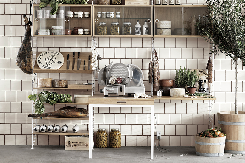 String Regalsystem – individuell konfigurierbar für Inn- und Outdoor