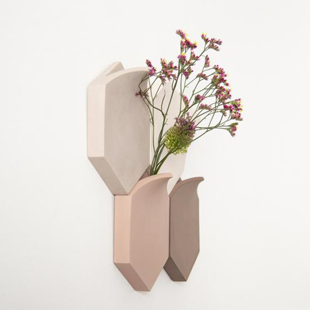 Sechseckige modulare Wandvase, handmade