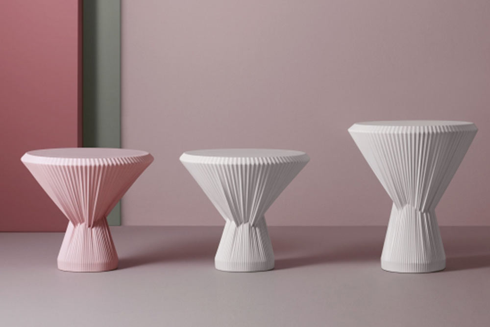 Plisago – Ein Beistelltisch ganz aus Porzellan zur imm cologne 2019