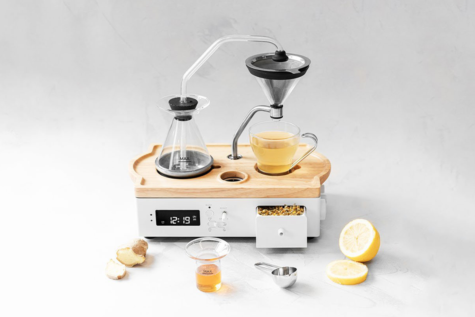 Kaffee und Teezubereiter Barisieur mit integriertem Wecker und Milchkühlfach