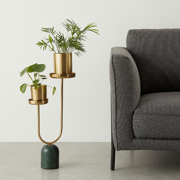 Serotta Pflanzenstand aus Marmor und Messing